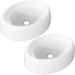 Kit 02 Cubas de Apoio Oval Para Banheiro Lavabo C01 Capri O39 Branco - Lyam Decor