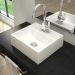 Kit 02 Cubas de Apoio Quadrada C01 Para Banheiro Lavabo Q32W Branco - Lyam Decor