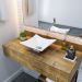 Kit 02 Cubas de Apoio Quadrada Lux Para Banheiro Lavabo C01 L30 Branco - Lyam Decor