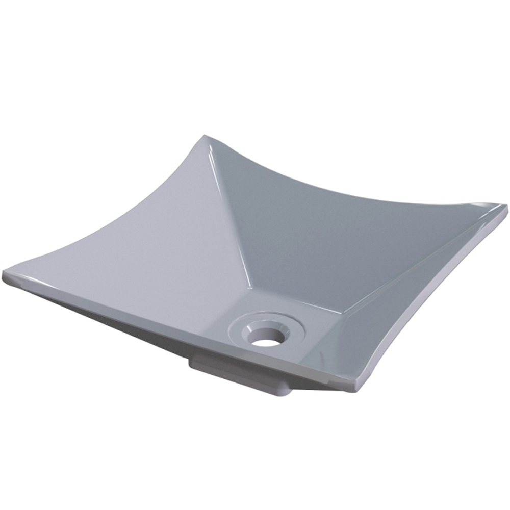 Kit 02 Cubas de Apoio Quadrada Lux Para Banheiro Lavabo C01 L30 Cinza - Lyam Decor