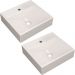 Kit 02 Cubas de Apoio Quadrada Para Banheiro Lavabo C01 Q39W Bege - Lyam Decor