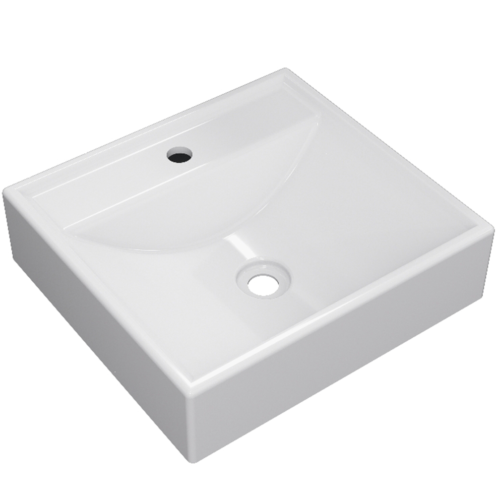 Kit 02 Cubas de Apoio Quadrada Para Banheiro Lavabo C01 Q39W Branco - Lyam Decor