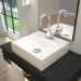 Kit 02 Cubas de Apoio Quadrada Para Banheiro Lavabo C01 Q39W Branco - Lyam Decor