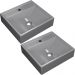 Kit 02 Cubas de Apoio Quadrada Para Banheiro Lavabo C01 Q39W Cinza - Lyam Decor