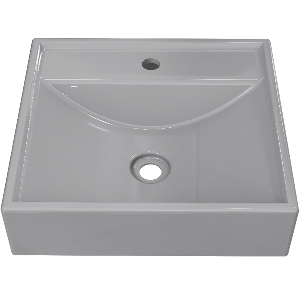 Kit 02 Cubas de Apoio Quadrada Para Banheiro Lavabo C01 Q39W Cinza - Lyam Decor
