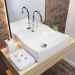 Kit 02 Cubas de Apoio Quadrada Para Banheiro Lavabo C01 Q440 Bege - Lyam Decor