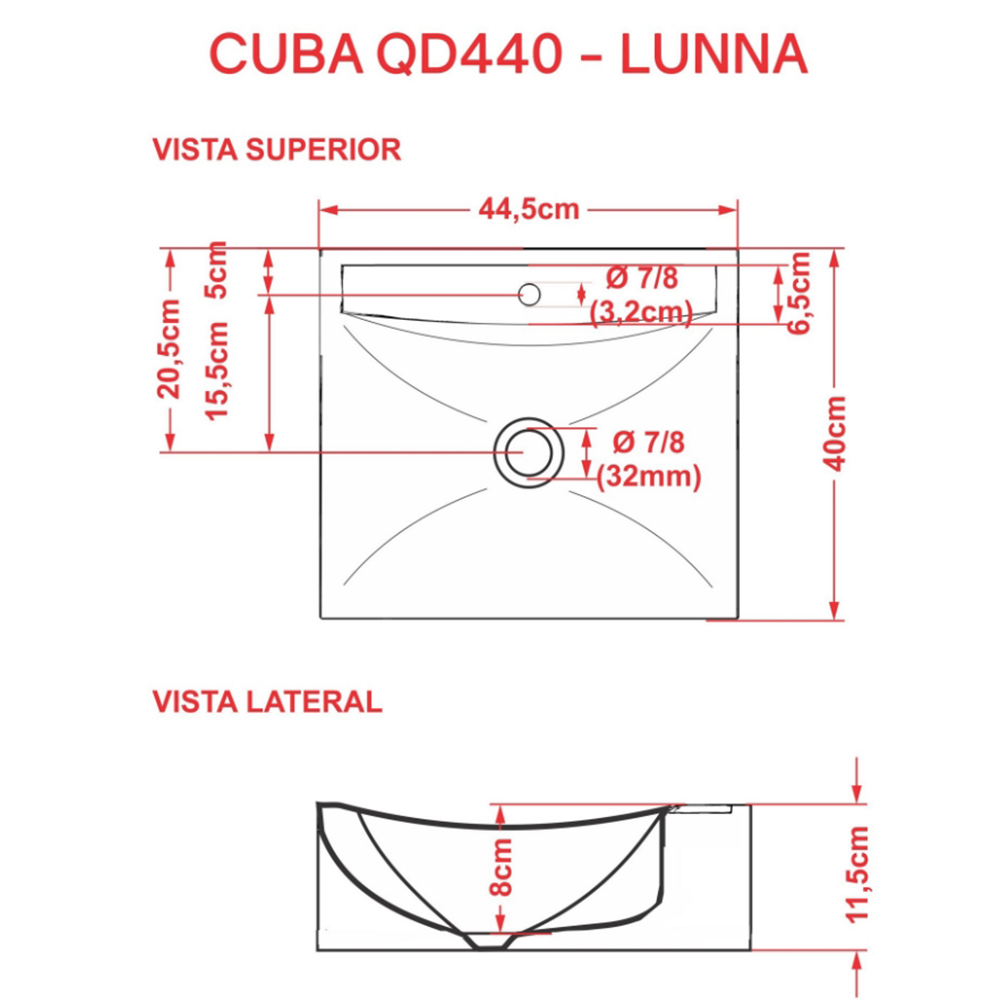 Kit 02 Cubas de Apoio Quadrada Para Banheiro Lavabo C01 Q440 Bege - Lyam Decor