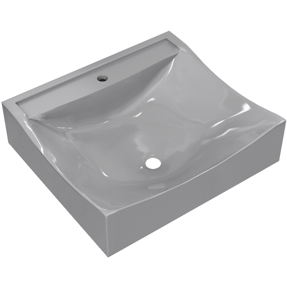 Kit 02 Cubas de Apoio Quadrada Para Banheiro Lavabo C01 Q440 Cinza - Lyam Decor