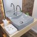 Kit 02 Cubas de Apoio Quadrada Para Banheiro Lavabo C01 Q440 Cinza - Lyam Decor