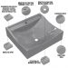Kit 02 Cubas de Apoio Quadrada Para Banheiro Lavabo C01 Q440 Cinza - Lyam Decor