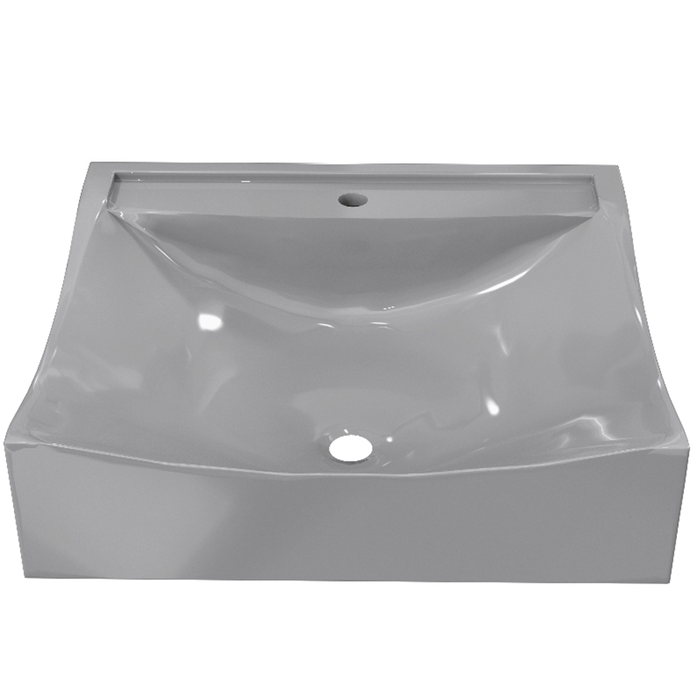 Kit 02 Cubas de Apoio Quadrada Para Banheiro Lavabo C01 Q440 Cinza - Lyam Decor