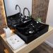 Kit 02 Cubas de Apoio Quadrada Para Banheiro Lavabo C01 Q440 Preto - Lyam Decor