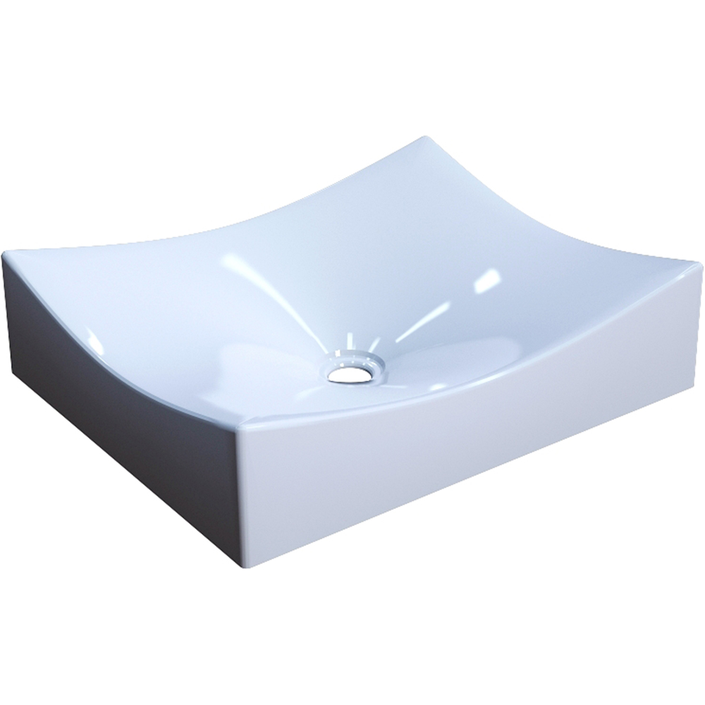 Kit 02 Cubas de Apoio Retangular Para Banheiro Lavabo C01 ML44W Branco - Lyam Decor