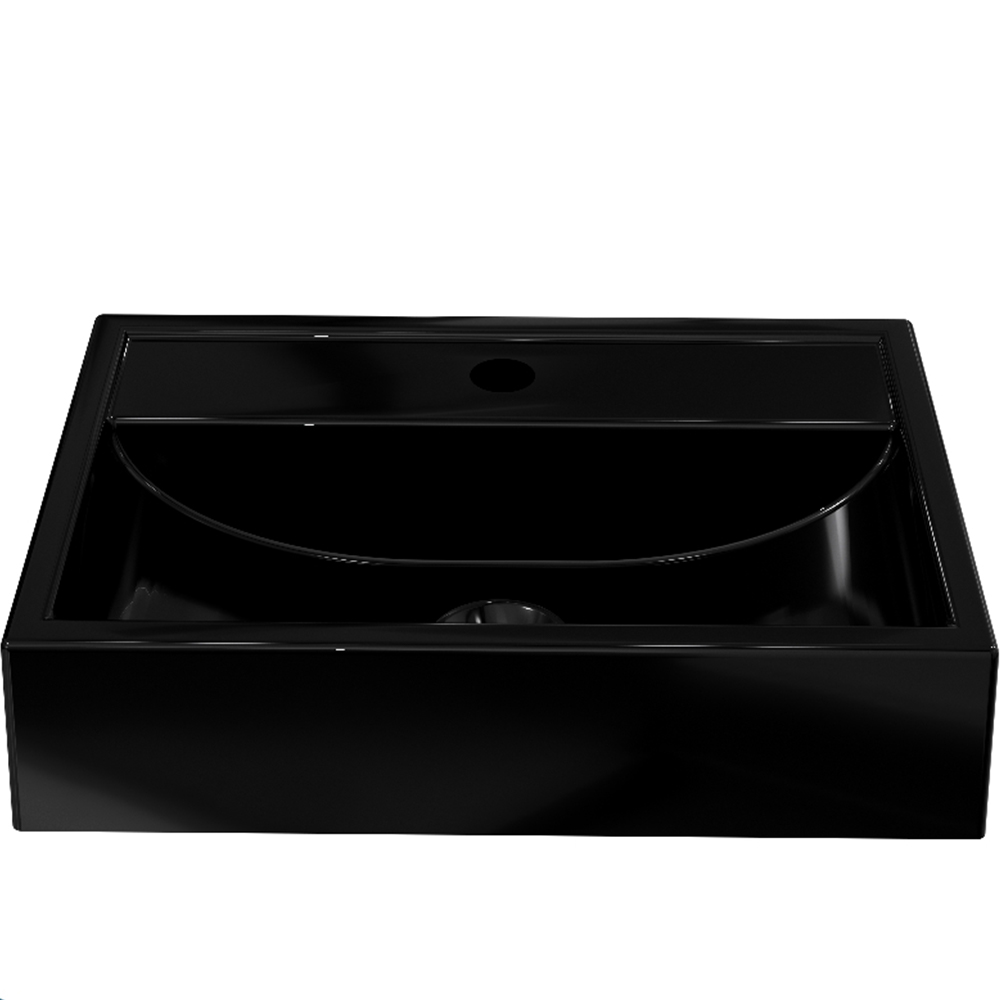Kit 02 Cubas de Apoio Retangular Para Banheiro Lavabo C01 Q450 Preto - Lyam Decor