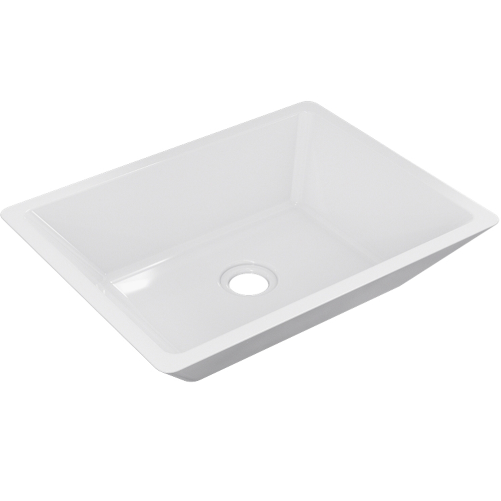 Kit 02 Cubas de Apoio Retangular Para Banheiro Lavabo C01 RT45 Branco - Lyam Decor
