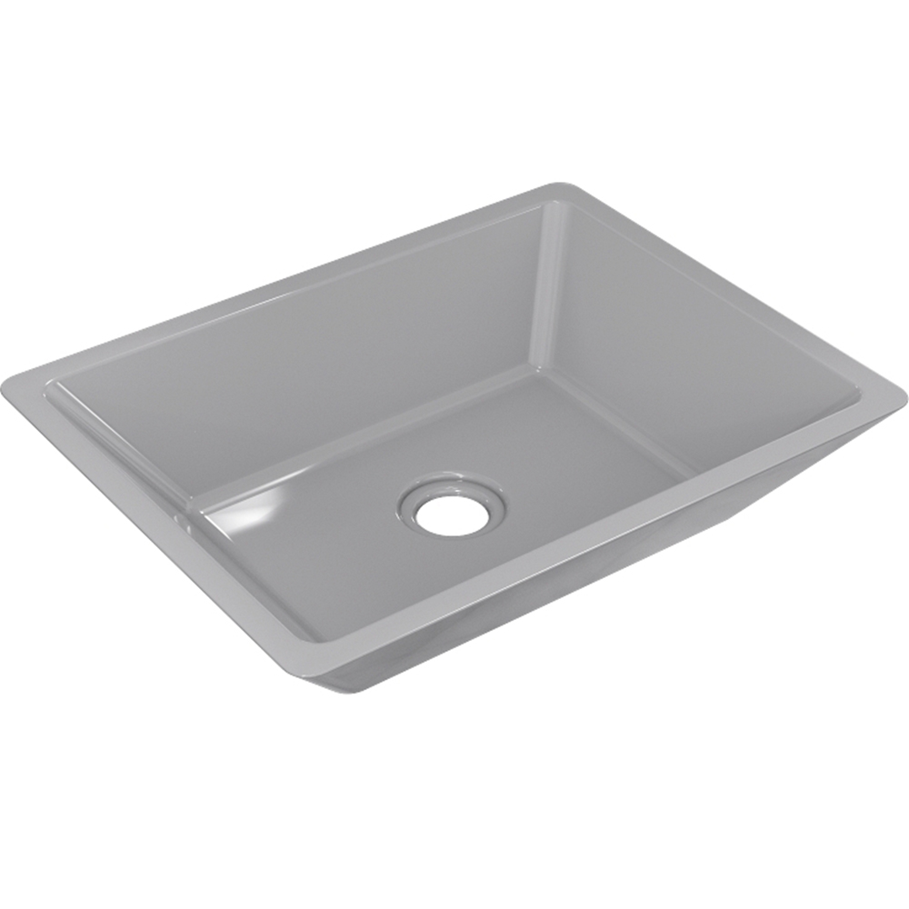 Kit 02 Cubas de Apoio Retangular Para Banheiro Lavabo C01 RT45 Cinza - Lyam Decor