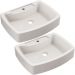 Kit 02 Cubas de Apoio Retangular Para Banheiro Lavabo C01 RT50 Bege - Lyam Decor