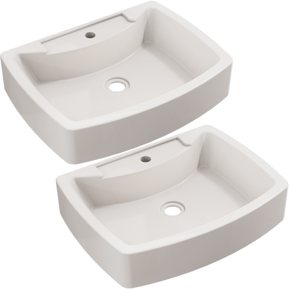 Kit 02 Cubas de Apoio Retangular Para Banheiro Lavabo C01 RT50 Bege - Lyam Decor