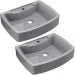 Kit 02 Cubas de Apoio Retangular Para Banheiro Lavabo C01 RT50 Cinza - Lyam Decor