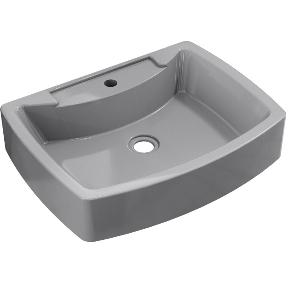Kit 02 Cubas de Apoio Retangular Para Banheiro Lavabo C01 RT50 Cinza - Lyam Decor