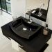 Kit 02 Cubas de Apoio Retangular Para Banheiro Lavabo C01 RT50 Preto - Lyam Decor