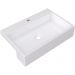 Kit 02 Cubas de Semi Encaixe Retangular Para Banheiro Lavabo XRT55 C01 Branco - Lyam Decor