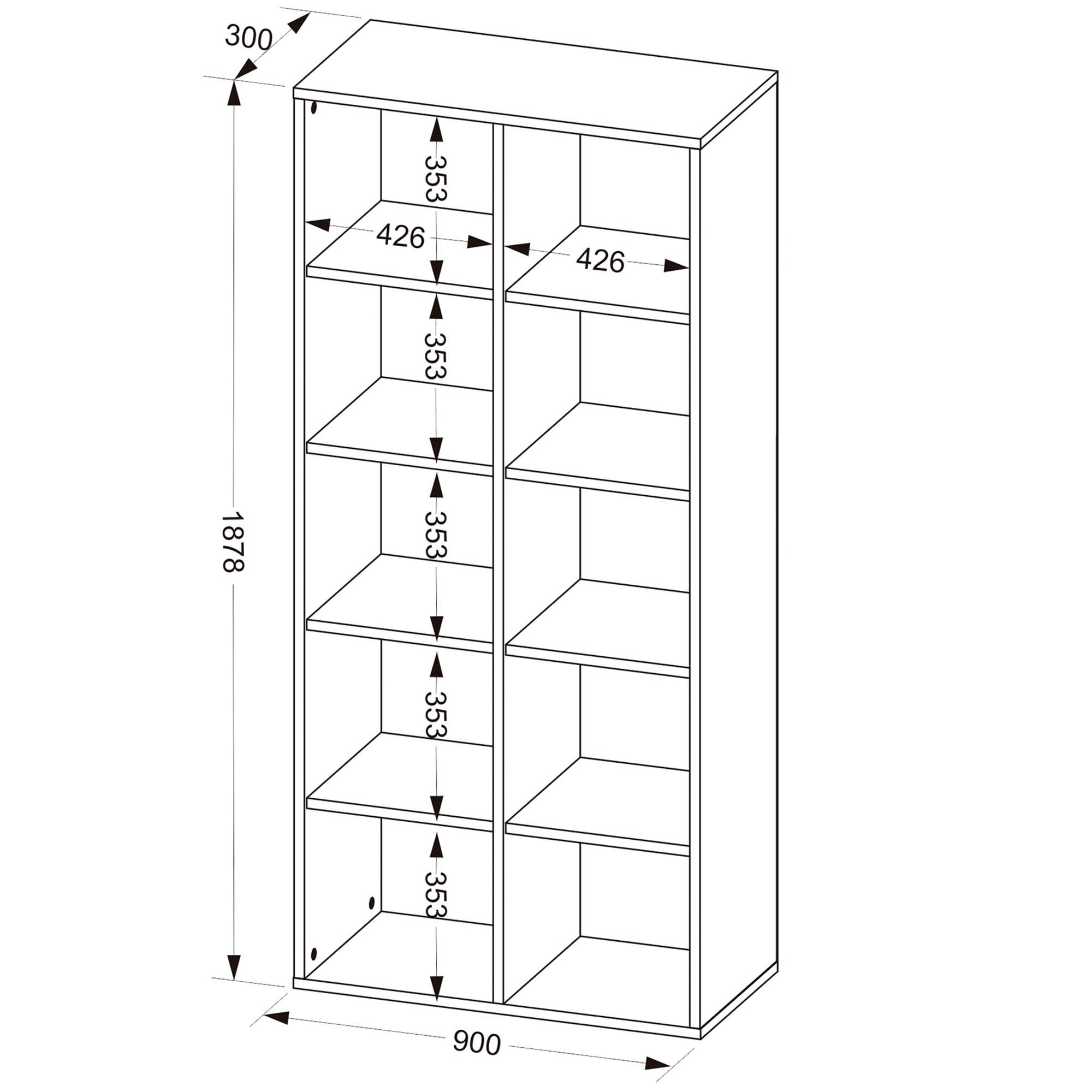 Kit 02 Estantes Multiuso com 10 Nichos Clean A02 187x90 Branco - Lyam Decor