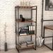 Kit 02 Estantes com 4 Prateleiras Escritório Estilo Industrial Form C01 146x60 cm Nogal - Lyam Decor