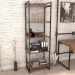 Kit 02 Estantes com 5 Prateleiras Escritório Estilo Industrial Form C01 187x60 cm Nogal - Lyam Decor