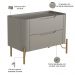 Kit 02 Mesas De Cabeceira Orgânica 2 Gavetas Pés Industrial Dourado Bliss I03 Grigio - Lyam Decor