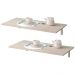 Kit 02 Mesas Dobráveis de Parede Cozinha Slim L03 Suspensa 68x45 BP Amadeirado Fosco - Lyam Decor
