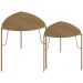 Kit 02 Mesas Laterais Para Sala de Estar Pés Industrial Dourado Alef I03 Louro - Lyam Decor