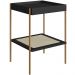 Kit 02 Mesas Lateral Para Sala de Estar Industrial Indy A03 Nero Dourado - Lyam Decor