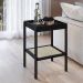 Kit 02 Mesas Lateral Para Sala de Estar Pés Madeira Moss A03 Nero Preto - Lyam Decor