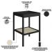 Kit 02 Mesas Lateral Para Sala de Estar Pés Madeira Moss A03 Nero Preto - Lyam Decor