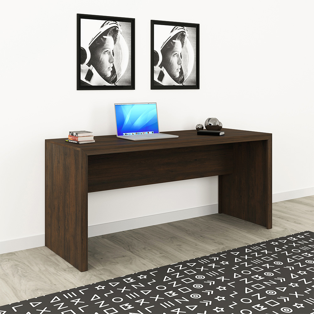 Kit 02 Mesas Para Escritório E Home Office Bay 163 Cm T01 Rústico - Lyam Decor