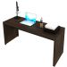 Kit 02 Mesas Para Escritório E Home Office Bay 163 Cm T01 Rústico - Lyam Decor