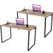 Kit 02 Mesas Para Escritório Home Office Estilo Industrial Form C01 120 cm Carvalho - Lyam Decor