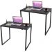 Kit 02 Mesas Para Escritório Home Office Estilo Industrial Form C01 90 cm Preto Onix - Lyam Decor