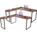 Kit 02 Mesas Para Escritório Home Office Estilo Industrial em L Form C01 150x150cm Nogal - Lyam Decor
