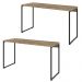 Kit 02 Mesas Para Escritório e Home Office Industrial Aspen 135 cm C01 Carvalho - Lyam Decor