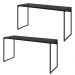 Kit 02 Mesas Para Escritório e Home Office Industrial Aspen 150 cm C01 Onix - Lyam Decor