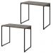 Kit 02 Mesas Para Escritório e Home Office Industrial Aspen 90 cm C01 Carvalho Dark - Lyam Decor