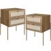 Kit 02 Mesas de Cabeceira 02 Gavetas com Telinha Industrial Indy A03 Hanover Dourado - Lyam Decor