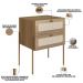 Kit 02 Mesas de Cabeceira 02 Gavetas com Telinha Industrial Indy A03 Hanover Dourado - Lyam Decor