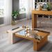 Kit 02 Mesas de Centro Espelhada Sala de Estar Lord B01 Cinamomo Off White - Lyam Decor