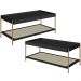 Kit 02 Mesas de Centro Para Sala de Estar Industrial Indy A03 Nero Dourado - Lyam Decor
