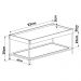Kit 02 Mesas de Centro Para Sala de Estar Industrial Indy A03 Nero Dourado - Lyam Decor