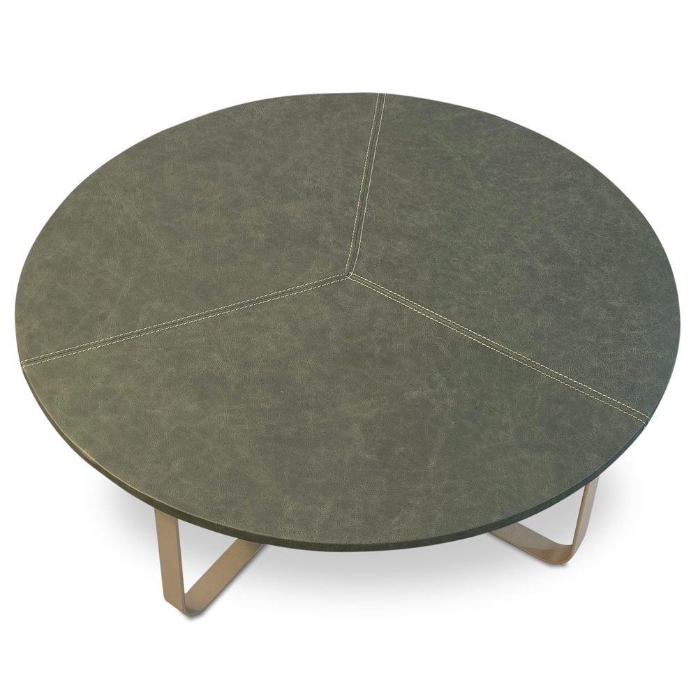 Kit 02 Mesas de Centro Para Sala de Estar Living Industrial Amin L06 Couro Verde - Lyam Decor