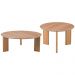 Kit 02 Mesas de Centro Para Sala de Estar Pés Madeira Bulat A03 Hanover Roble - Lyam Decor